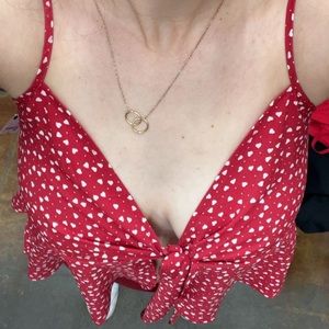 Red Hearts Crop Tank